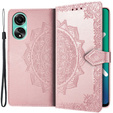 Калъф с капак за Oppo A78 4G, Mandala, розов rose gold