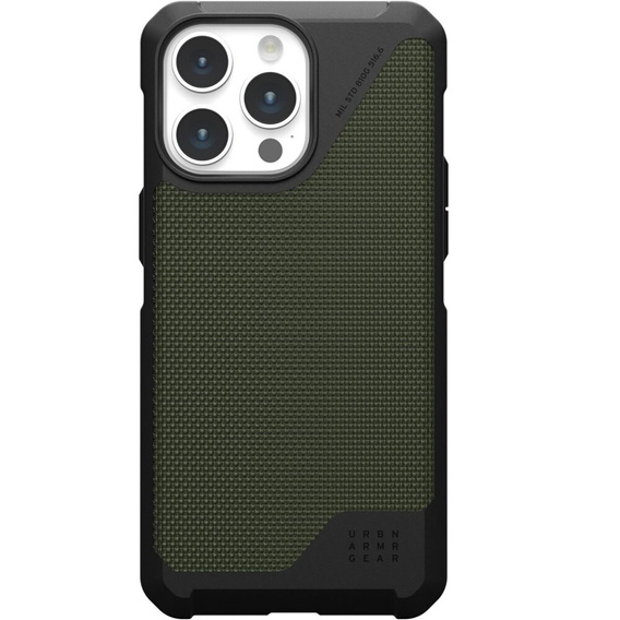 Калъфи Urban Armor Gear за iPhone 15 Pro Max, Metropolis LT MagSafe Kevlar, зелен