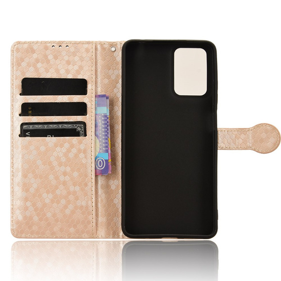 Калъф с капак за Motorola Moto G24 / G24 Power / G04, Wallet Rhombus, розов