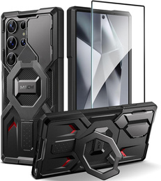 Калъф за Samsung Galaxy S25 Ultra, Tongate MECH MagSafe Series, черен + Закалено стъкло 9H