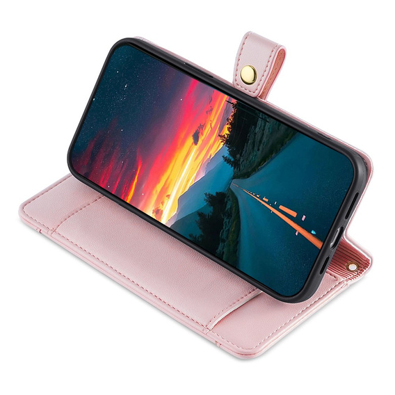 Калъф с капак за Oppo Reno 11F 5G, Wallet Zipper Pocket, розов