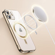 Калъф за iPhone 12, Electro MagSafe, златен + стъкло за екран