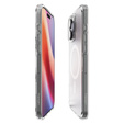 Калъфът MagSafe Spigen за iPhone 16 Pro Max, Ultra Hybrid, прозрачен / бял + 9H закалено стъкло