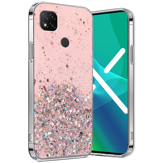 Калъфи за Xiaomi Redmi 9C, Glittery, розов