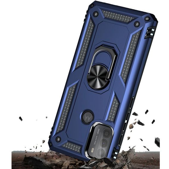 брониран калъф за Motorola Moto G50, Nox Case Ring, син