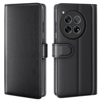 Калъф с капак за OnePlus 12 5G, Split Leather, черен