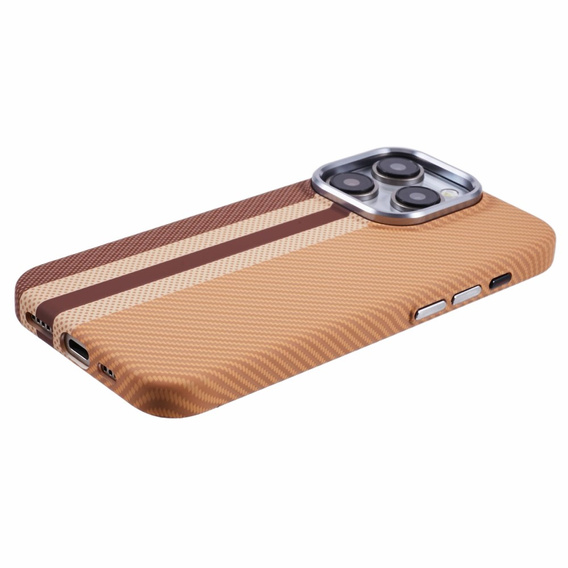 Калъфът за iPhone 13 Pro Max, Carbon Fiber MagSafe, жълт