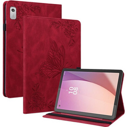 Калъф за Lenovo Tab M9, Butterfly, червен