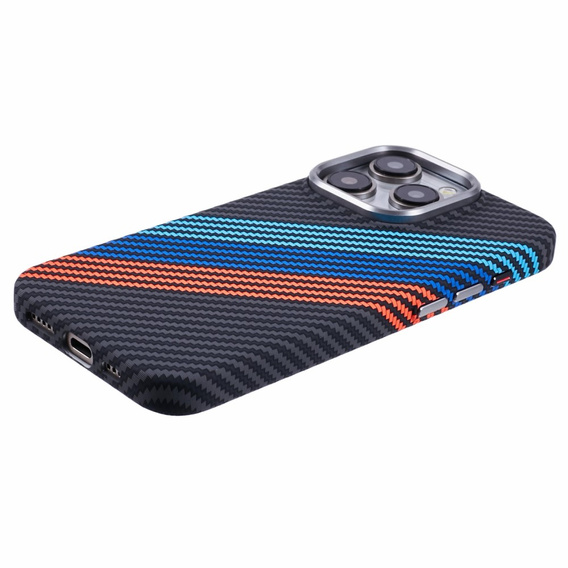 Калъфът за iPhone 15 Pro Max, Carbon Fiber MagSafe, тъмносин