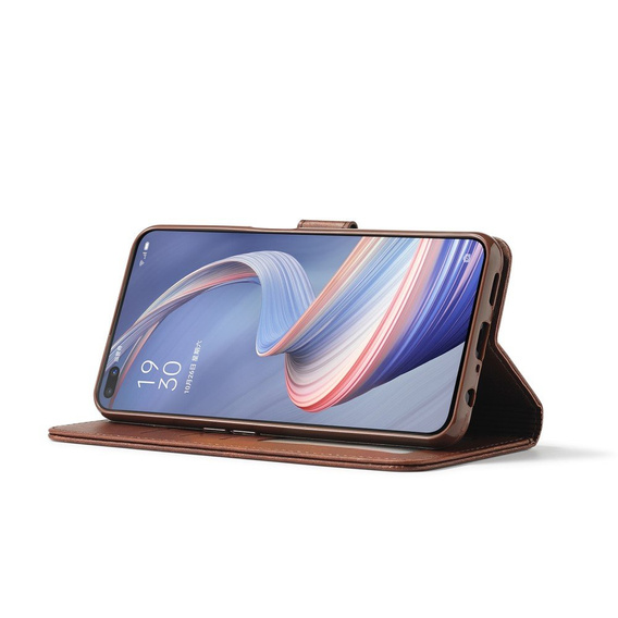 Калъф с капак за Oppo Reno 4 Z 5G, LC.IMEEKE, кафяв