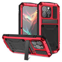 Калъф за iPhone 15 Pro Max, R-JUST, брониран, червен / черен