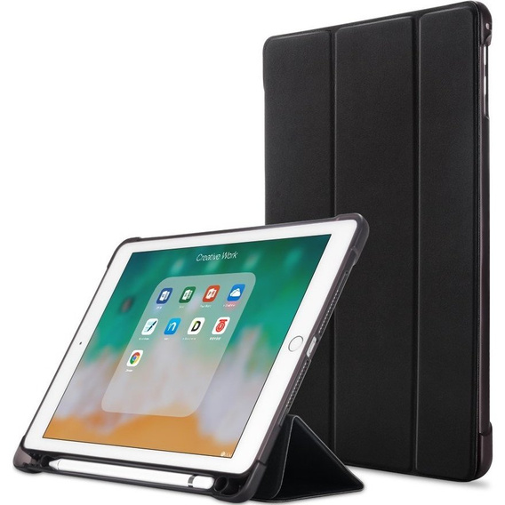 Калъф за iPad 9.7 2018 / 2017/ Air / Air 2, Smartcase с място за стилус, черен