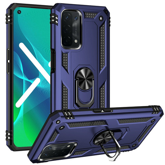 брониран калъф за OPPO A54 5G/A74 5G/A93 5G, Nox Case Ring, син