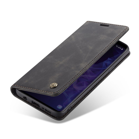 CASEME калъф за Samsung Galaxy S9 Plus, Leather Wallet Case, черен