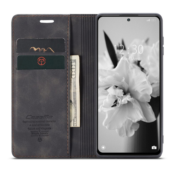 CASEME калъф за Xiaomi Redmi Note 11 Pro 4G/5G, Leather Wallet Case, черен