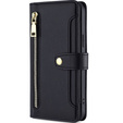 Калъф с капак за Samsung Galaxy S23, Wallet Zipper Pocket, черен