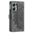 Калъф с капак за Xiaomi Redmi Note 13 Pro 4G, Mandala, сив