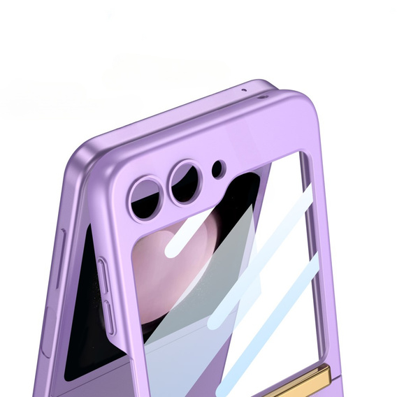 Калъф за Galaxy Z Flip 5, Strap Cover, лилав/оранжев