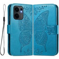 Калъф с капак за Oppo Reno 13F / Oppo Reno 13FS, Butterfly, син