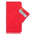 Калъф с капак за Xiaomi Redmi 13, Card Slot, червен