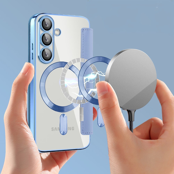 Калъф с капак за Samsung Galaxy S25+ Plus, RFID Wallet MagSafe CamShield, син