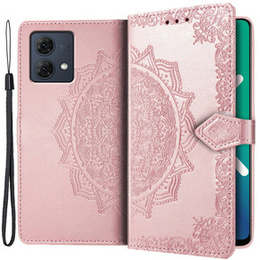 Калъф с капак за Motorola Moto G84, Mandala, розов rose gold