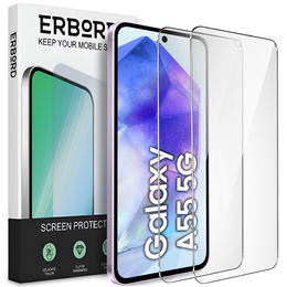 2x Закалено стъкло ERBORD 9H Hard Glass на екрана за Samsung Galaxy A55 5G