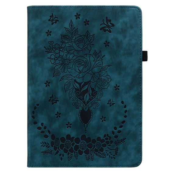 Калъф с капак за Lenovo Tab P12, flower, син