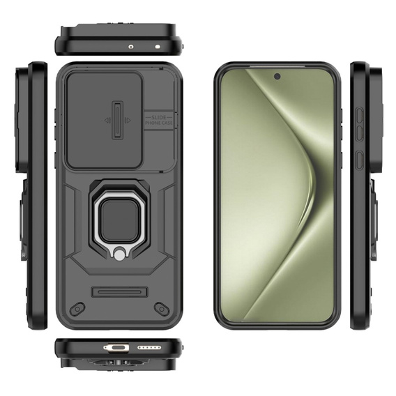 Калъф за Huawei Pura 70 Ultra, KickStand Camera Lens, черен