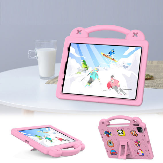 Детският калъф за iPad 10.9 2022 10 Gen, Cute Patterns, със стойка, розов