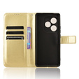 Калъф с капак за Realme GT 6 / 6T, Crazy Horse Wallet, златен