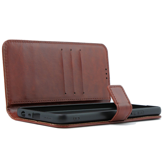 Калъф с капак за Oppo A38 4G / Oppo A18 4G, Crazy Horse Wallet, кафяв