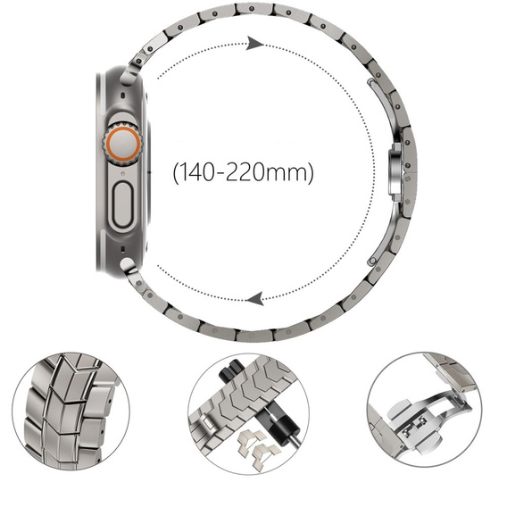 Гривна за Apple Watch 1/2/3/4/5/6/7/8/9/SE/ULTRA/ULTRA 2 42/44/45/49MM, титан