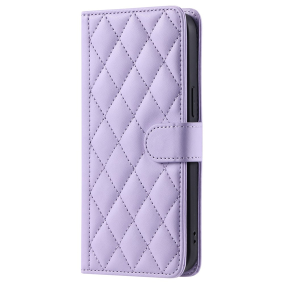 Калъф с капак за Samsung Galaxy S25, Rhombus Crossbody Leather, лилав