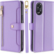 Калъф с капак за Oppo A38 / A18 4G, Wallet Zipper Pocket, лилав