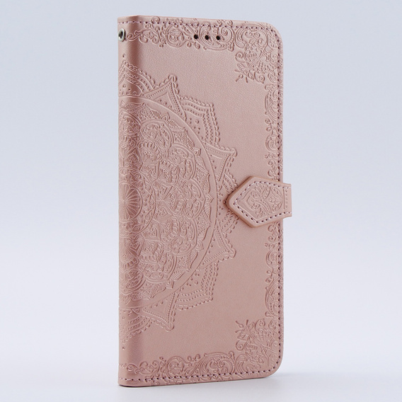 Калъф с капак за Motorola Moto G54 5G, Mandala, розов rose gold