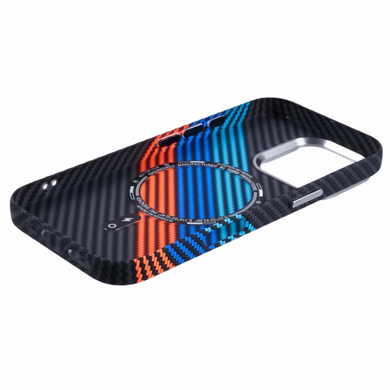 Калъфът за iPhone 16 Pro, Carbon Fiber MagSafe, тъмносин