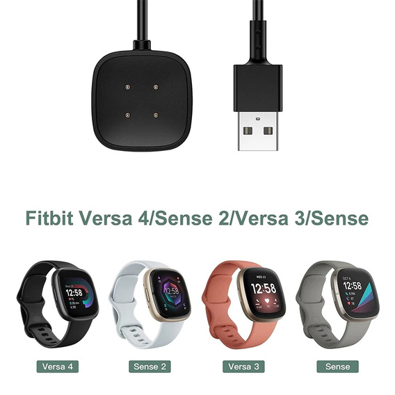 Kabel USB/ładowarka do Fitbit Versa 3 / Sense, Black