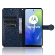 Калъф с капак за Motorola Moto G24 / G24 Power / G04, Wallet Rhombus, син