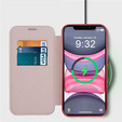 Калъф с капак за iPhone 14, RFID Wallet MagSafe CamShield, розов