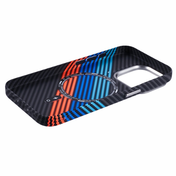 Калъфът за iPhone 14 Pro Max, Carbon Fiber MagSafe, тъмносин