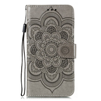 Калъф с капак за Xiaomi Redmi Note 9s/ 9 Pro, Mandala Flower, сив