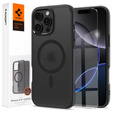 Калъфът MagSafe Spigen за iPhone 16 Pro Max, Ultra Hybrid, прозрачен / черен + 9H закалено стъкло