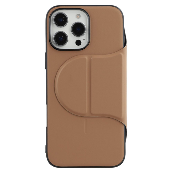 X-LEVEL калъф за iPhone 16 Pro Max, Magnetic Card Holder, кафяв