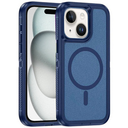 Калъф с рамка за iPhone 15, за MagSafe, син