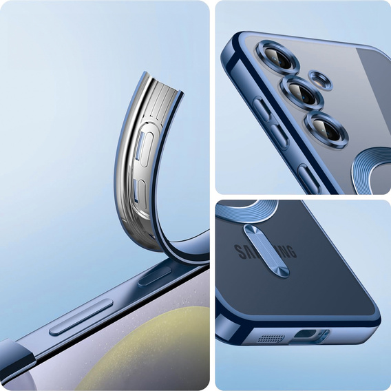 Калъф за Samsung Galaxy A55 5G, Electro MagSafe, син + стъкло за екран