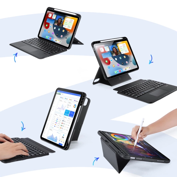 Калъф + клавиатура iPad Pro 12.9 2021 / 2020, Dux Ducis Magnetic Keyboard, черен