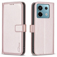 Калъф с капак за Xiaomi Redmi Note 13 Pro 4G / Xiaomi Redmi Note 14S / Xiaomi Poco M6 Pro 4G, BINFEN Wallet, розов
