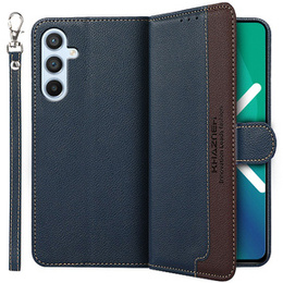 Калъф с капак за Samsung Galaxy A54 5G, KHAZNEH RFID, Dual Color, тъмносин