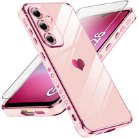 Калъфът за Samsung Galaxy A26, Electro heart, розов rose gold + 9H стъкло